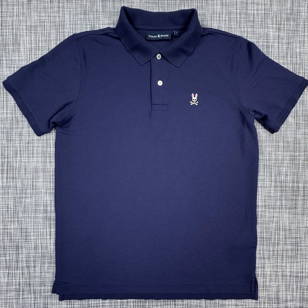 Psycho Bunny Classic Polo Shirt Mens 4 Small Navy Pima Cotton Pique Short Sleeve